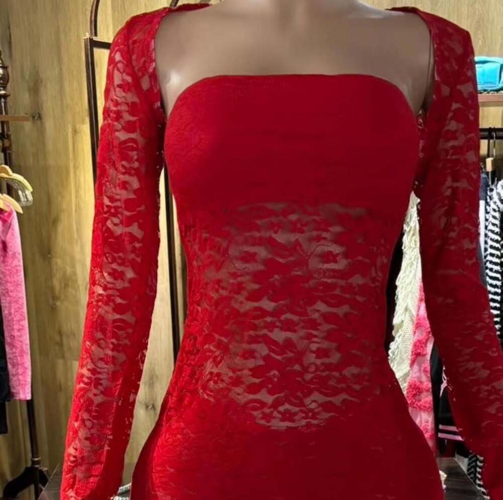 Women's Off Shoulder Lace Dress Flounce Sleeve Y2k Ruched Mini Bodycon Dresses